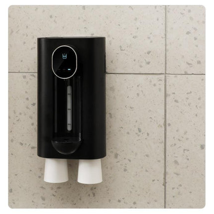 Smart Automatic Mouthwash Dispenser - Wall-Mounted, 3 Adjustable Levels, LED Display & Magnetic Cups(white).