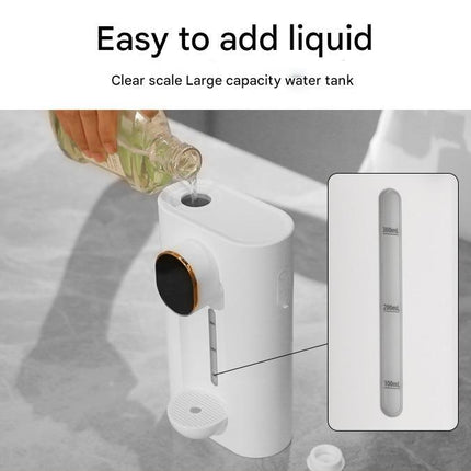 Smart Automatic Mouthwash Dispenser - Wall-Mounted, 3 Adjustable Levels, LED Display & Magnetic Cups(Black).