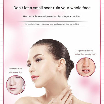 Professional 9-Level Skin Tag & Mole Remover Pen - USB Rechargeable with LED Display & Multiple Needles(white).