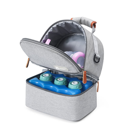 Versatile Insulated Breast Milk Cooler & Lunch Backpack - Waterproof, Multi-Carry Options(Pure black).