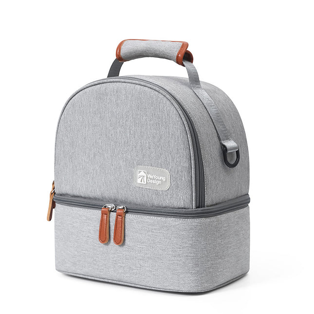 Versatile Insulated Breast Milk Cooler & Lunch Backpack - Waterproof, Multi-Carry Options(Pure gray).