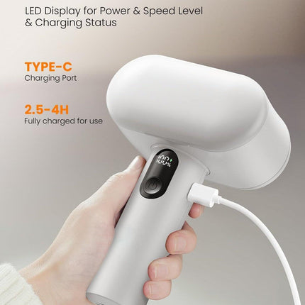 Dual-Head Electric Lint Remover - USB-C Rechargeable, LED Display, 3-Size Honeycomb Mesh(White).