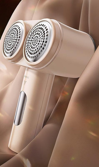 Dual-Head Electric Lint Remover - USB-C Rechargeable, LED Display, 7-Size Honeycomb Mesh(Yellow).