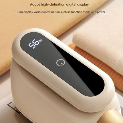 Compact Electric Lint Remover with LED Display & Dual Head - USB Rechargeable(Purple).