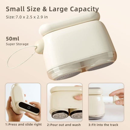 Compact Electric Lint Remover with LED Display & Dual Head - USB Rechargeable(Purple).