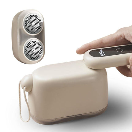 Compact Electric Lint Remover with LED Display & Dual Head - USB Rechargeable(Purple).