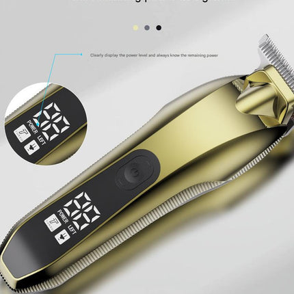 Professional Electric Hair Clipper & Beard Trimmer - USB Rechargeable, LED Display(Gray).