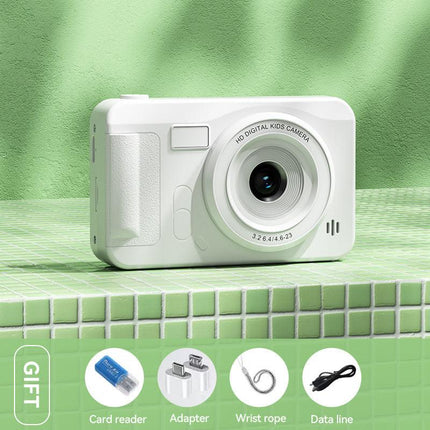 Student HD Digital Camera - 44MP, 8x Zoom, Autofocus, Dual Lens, Type-C Charging (white).