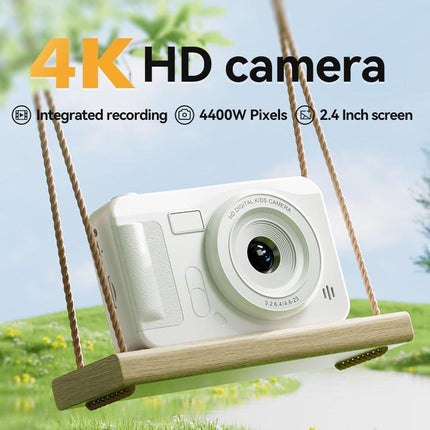 Student HD Digital Camera - 44MP, 8x Zoom, Autofocus, Dual Lens, Type-C Charging (Silver).