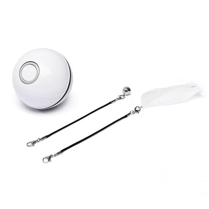 Smart USB Rechargeable Pet Interactive Rolling Ball(White).