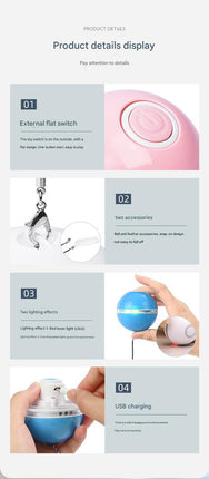 Smart USB Rechargeable Pet Interactive Rolling Ball(Blue).