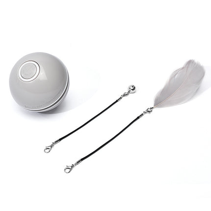 Smart USB Rechargeable Pet Interactive Rolling Ball(Gray).