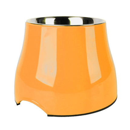 Elevated Pet Feeding Bowl with Stainless Steel Inner - Promotes Healthy Digestion & Reduces Neck Strain(Orange).