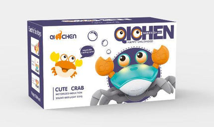 Interactive Crawling Crab Baby Toy with Music, Lights & Obstacle Avoidance(green).