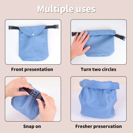2-pcs Khaki Portable Pet Food Storage Bag - Roll Top Treat Pouch for Travel & Walks.