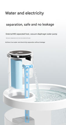Black Wireless Automatic Pet Water Fountain - 2.2L Motion Sensor Dispenser.