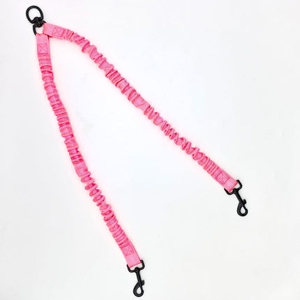 Pink Pet Double-Ended Rope + 1.5M Leash - Easy to walk two dogs, tangle-free design.