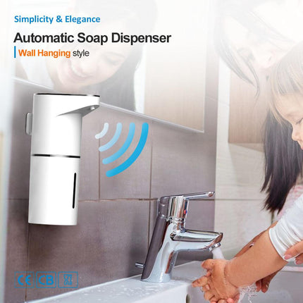 White Automatic Foaming Soap Dispenser - USB Rechargeable, Touchless Infrared Sensor.