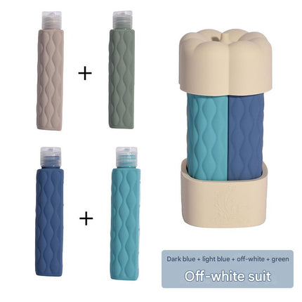 Beige suit Silicone Travel Bottles Set (4 Pack, 60ml) - Leakproof Refillable & Squeezable.