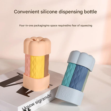 Brown suit Silicone Travel Bottles Set (4 Pack, 60ml) - Leakproof Refillable & Squeezable.