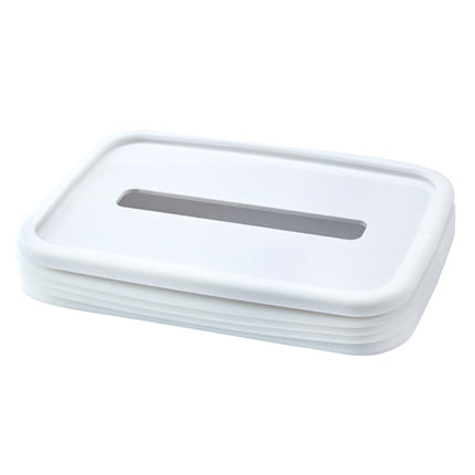 2-pcs White Silicone Tissue Box Holder - Automatic Self-Lowering Dispenser.