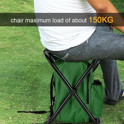 Blue Insulated Cooler Backpack Chair - Foldable Stool for Picnics & BBQ.
