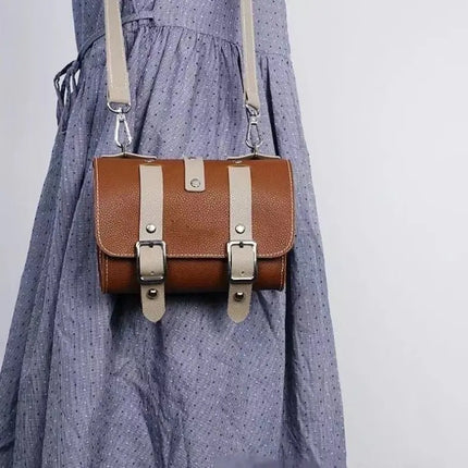 PU Leather Cycling Pouch - Retro Style for Bicycle Handlebars or Saddle.