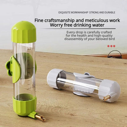 Brown Automatic Bird Water Feeder Bottle (200ml) - Leakproof No-Drip Dispenser for Parrots.