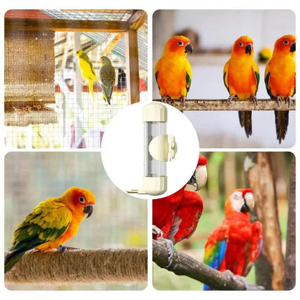 Brown Automatic Bird Water Feeder Bottle (200ml) - Leakproof No-Drip Dispenser for Parrots.