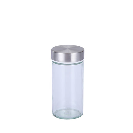 Modern stainless steel square spice revolving rack with 12 (88 ml each) empty glass jars.
