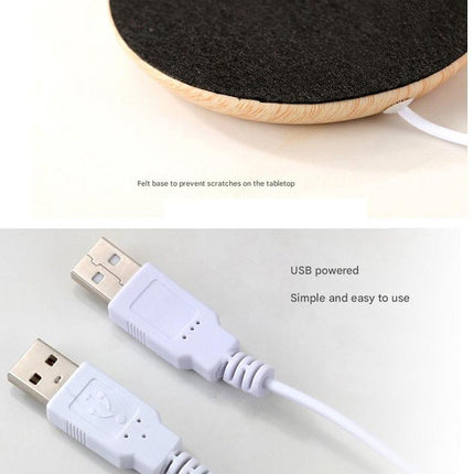 USB Cup Warmer - Black Electric Beverage Warmer for Desk, Office and Home.