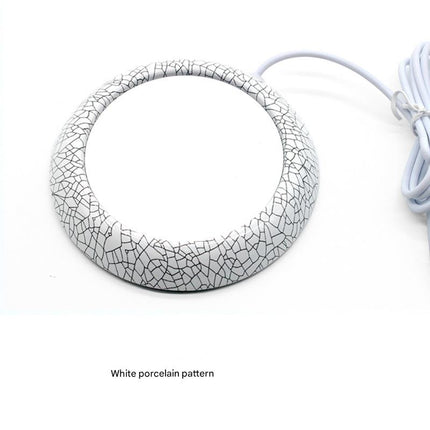USB Cup Heater - White Porcelain Electric Beverage Heater for Desk, Office and Home.