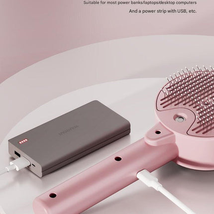 Pink Rechargeable Pet Grooming Brush with UVC Sterilizer & Mist Spray.