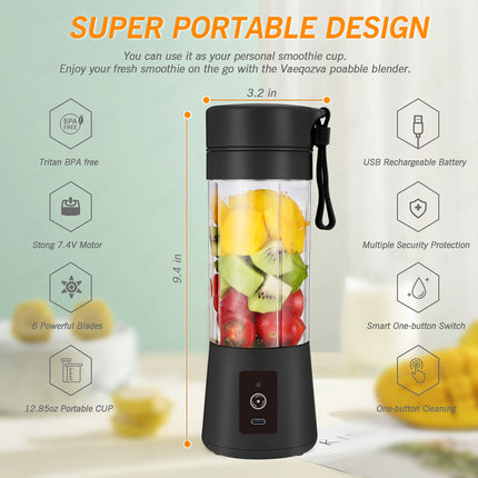 Dark Purple Portable Blender USB Rechargeable - Personal Size Smoothie Maker On The Go.