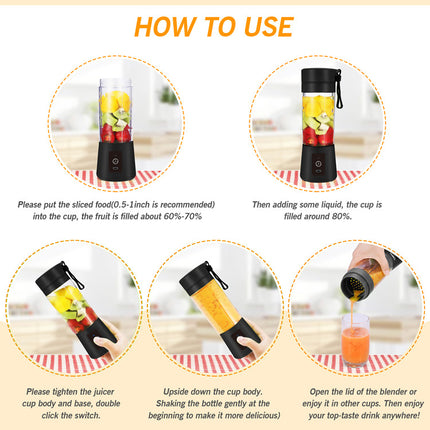 Dark Purple Portable Blender USB Rechargeable - Personal Size Smoothie Maker On The Go.
