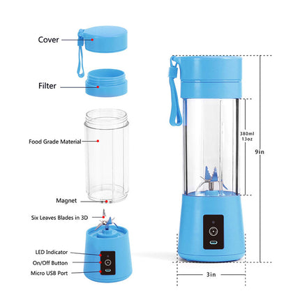 Dark Purple Portable Blender USB Rechargeable - Personal Size Smoothie Maker On The Go.