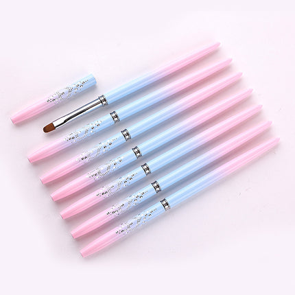 Professional Nail Art Brush Kit (15pcs) - Gradient Handles Manicure Tools.