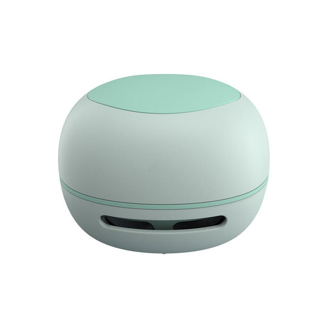 Green Cordless Tabletop Crumb Sweeper - USB Rechargeable Mini Vacuum for Desk.