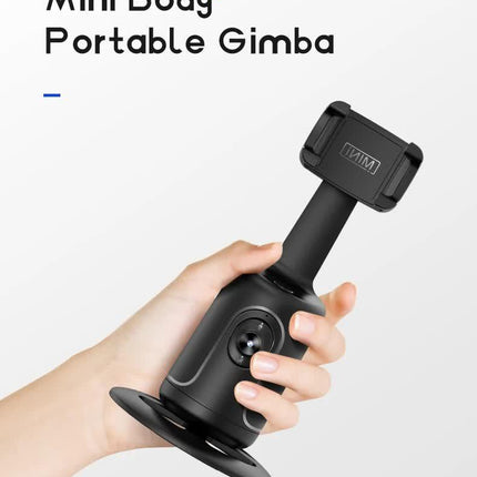 Black AI Smart Auto Tracking Phone Holder - 360° Rotation Face & Body Tracking Mount.
