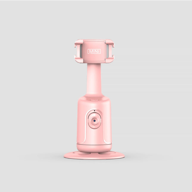 Pink AI Smart Auto Tracking Phone Holder - 360° Rotation Face & Body Tracking Mount.