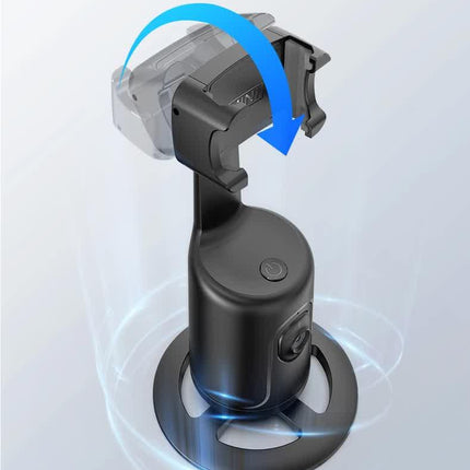 White AI Smart Auto Tracking Phone Holder - 360° Rotation Face & Body Tracking Mount.