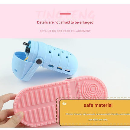 2 - pcs Pink Cute Clog-Shaped Pen Holder for Desk Organization.