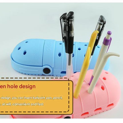 2 - pcs Pink Cute Clog-Shaped Pen Holder for Desk Organization.