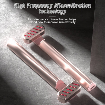 Rose Gold Anti-Aging Eye Care Device - 42°C Heat, Red Light, High-Frequency Vibration.
