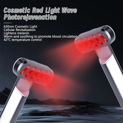 Rose Gold Anti-Aging Eye Care Device - 42°C Heat, Red Light, High-Frequency Vibration.