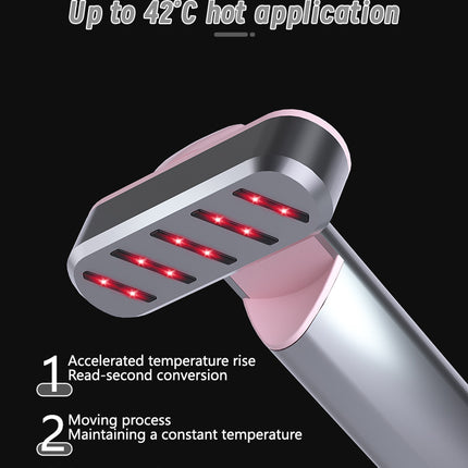 Rose Gold Anti-Aging Eye Care Device - 42°C Heat, Red Light, High-Frequency Vibration.