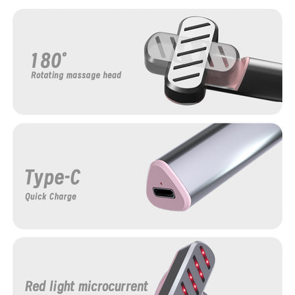 Rose Gold Anti-Aging Eye Care Device - 42°C Heat, Red Light, High-Frequency Vibration.