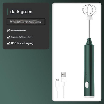 Green Cordless Egg Beater & Cream Whipper - USB Powered Hand Mixer(Balloon Head).