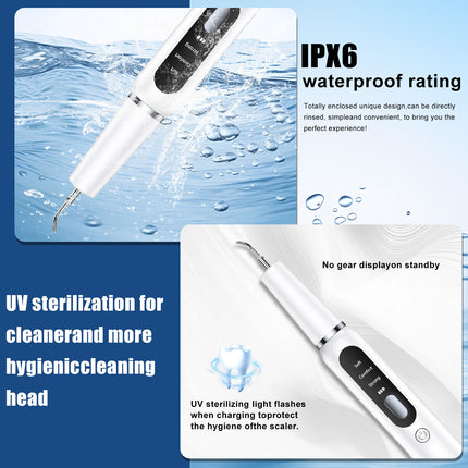 White Professional Pet Dental Cleaning Kit - Ultrasonic Scaler, Tools & 3 Modes.