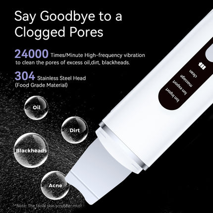 Rechargeable Ultrasonic Facial Spatula - Deep Pore Cleanser & Exfoliator.